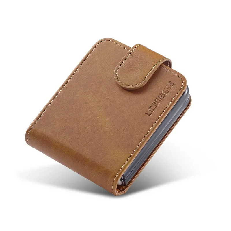 Calf Pattern PU Leather Case for Samsung Galaxy Z Flip 8 7 FE 6 5 4 4 5G Flip7 Flip6 Card Slot Wallet Flip4 Stand Skin TCover