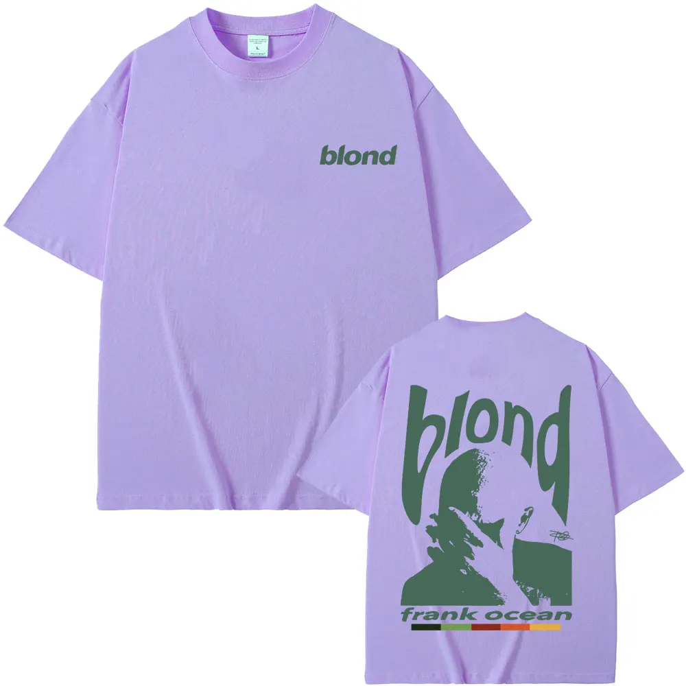 Rapper Frank Graphic T-shirts Hip Hop Ocean Album T Shirts Blond Fashion Oversized Men's Cotton Tshirt Male Vintage Streetwear