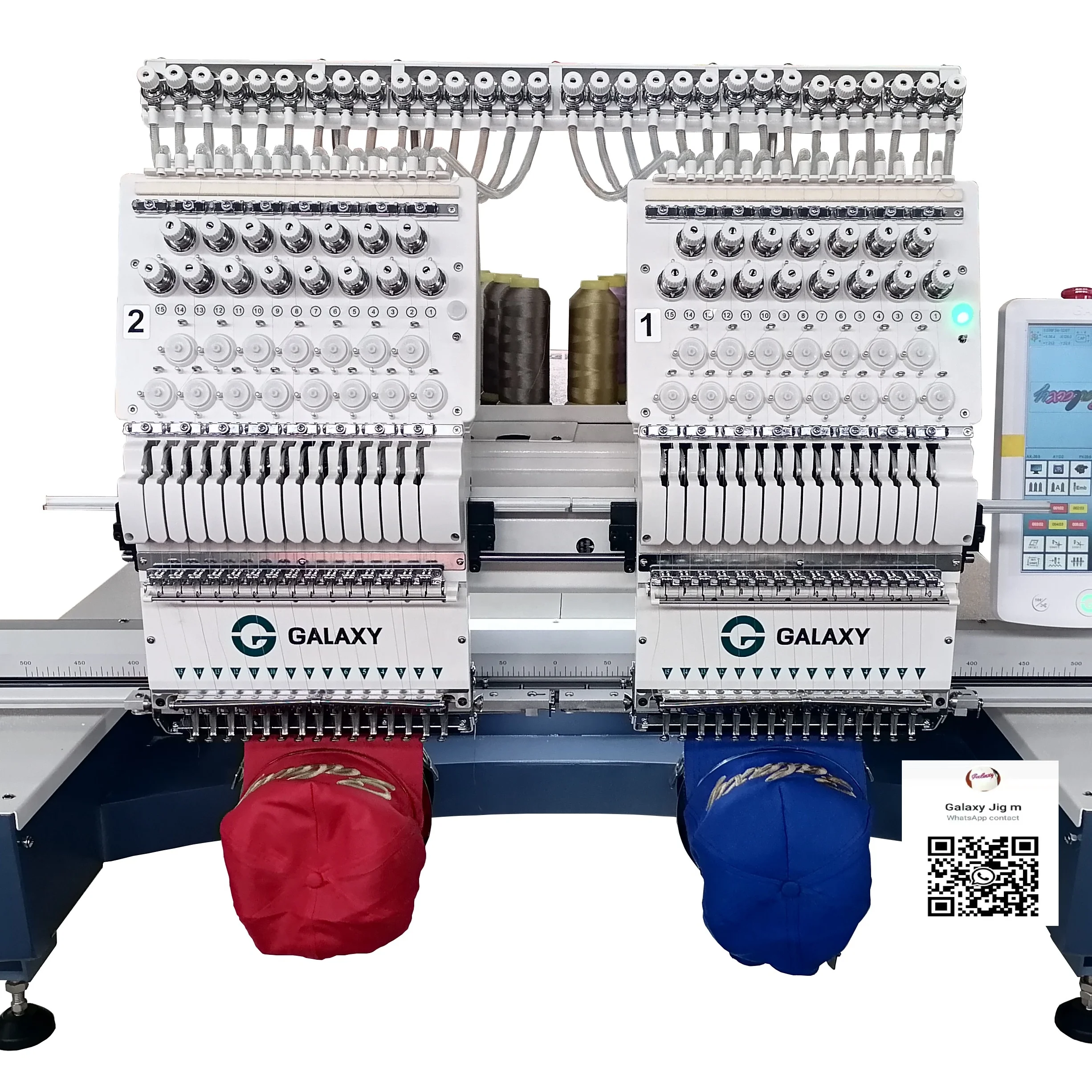 

GALAXY 1202 1502 HAT T-SHIRTS SHOES BAG GARMENTS TWO HEAD EMBROIDERY MACHINE
