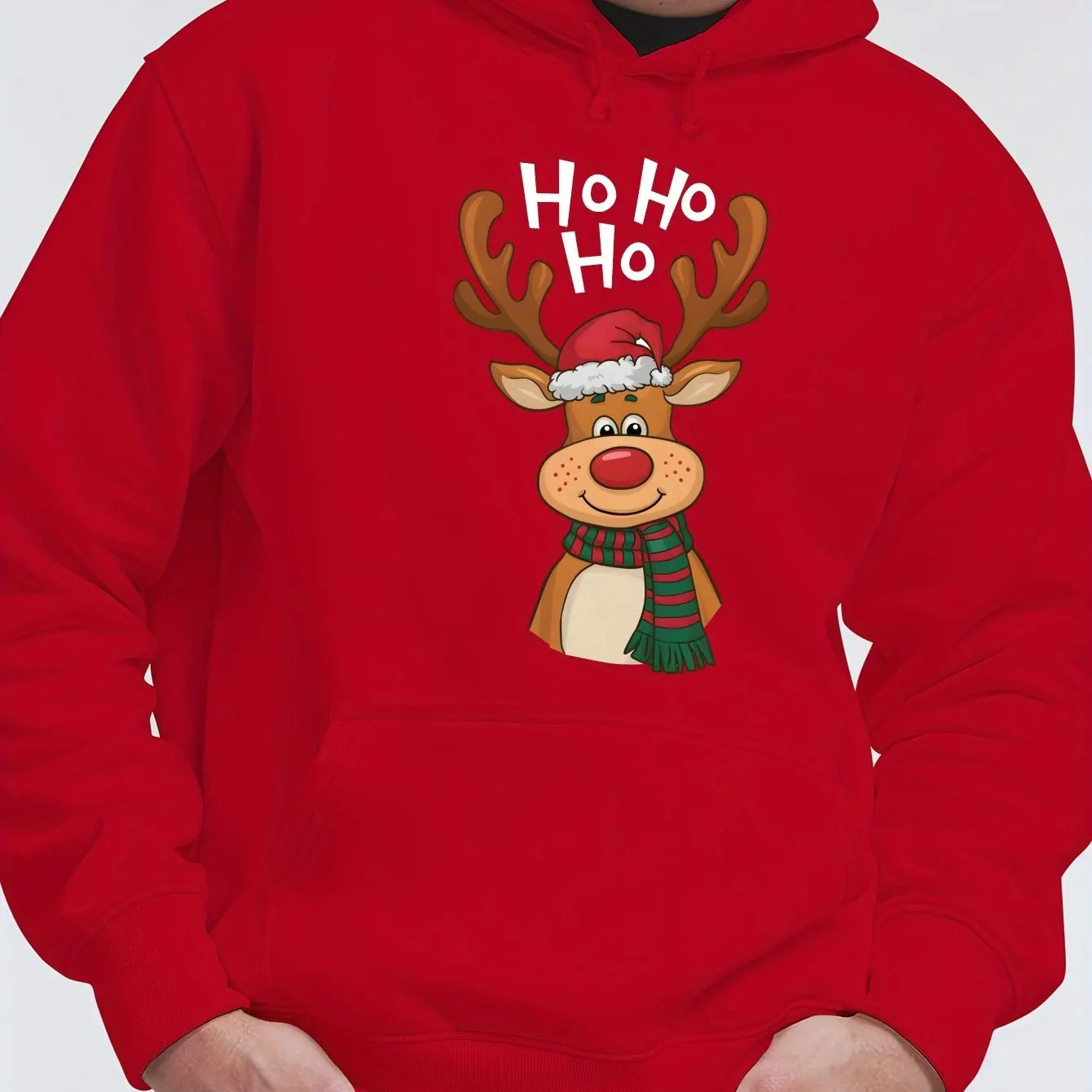 Navidad Santa sombrero sudaderas con capucha estampado moda sudadera Hip Hop Casual Unisex Otoño Invierno polar ropa de calle Tops Hombre Sudaderas