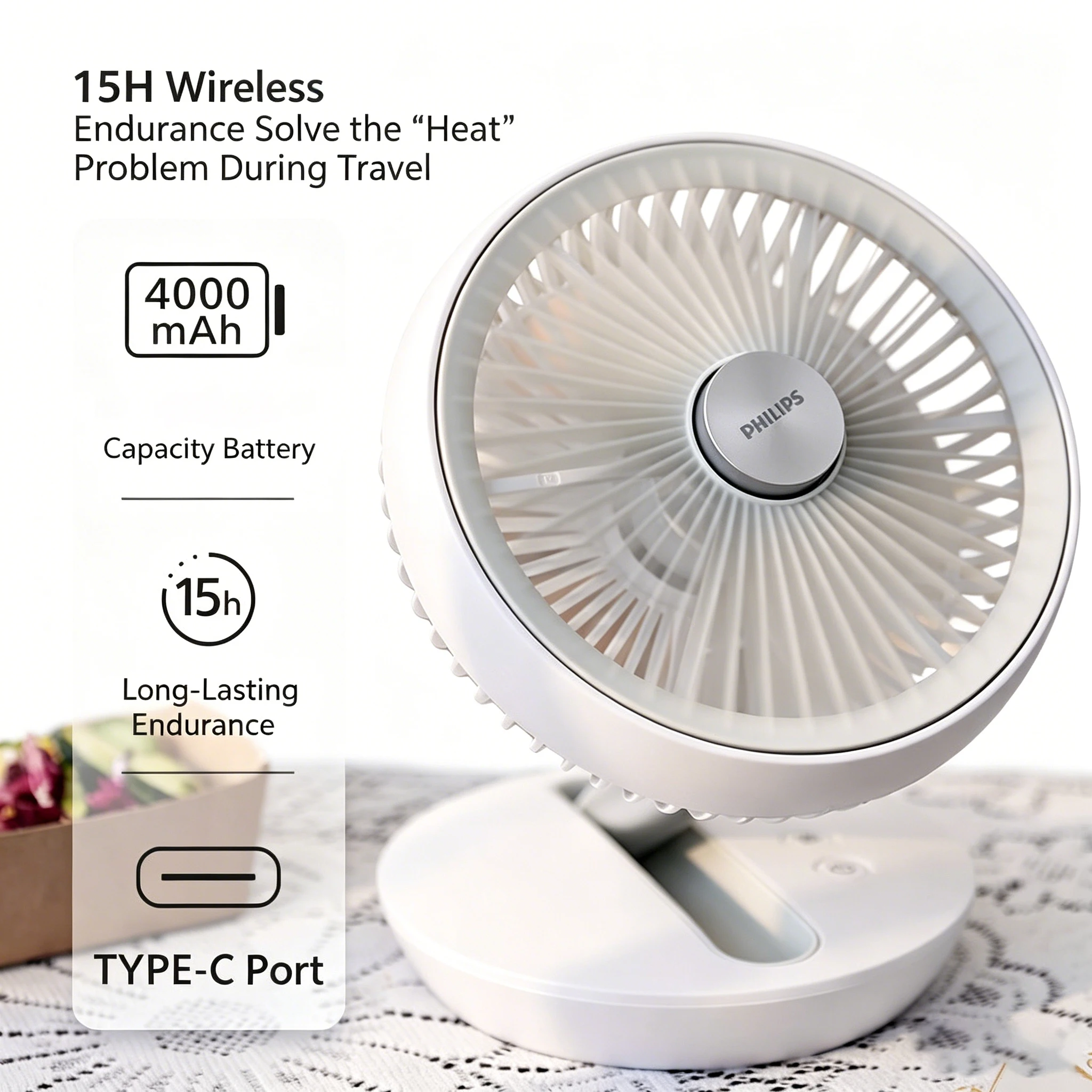 ventilateur-pliable-sans-fil-philips-acr2124dx-4000-mah-15-h-d'autonomie-4-vitesses-rechargeable-par-type-c-silencieux-portable-pour-la-maison-le-bureau-et-l'exterieur