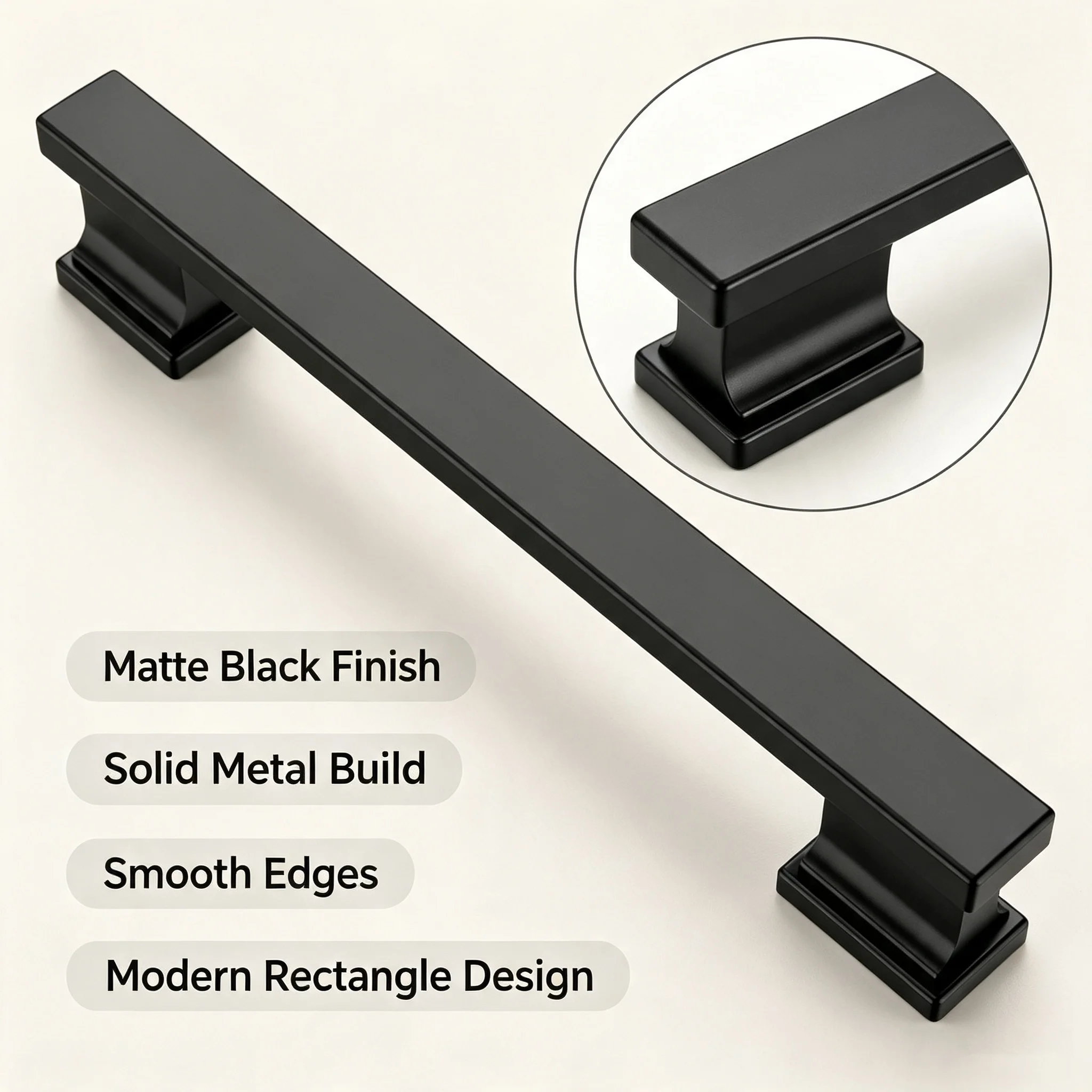 10PCS Matte Black Cabinet Handles, Metal Cabinet Pulls, Kitchen Cupboard Cabinet Hardware for Furniture