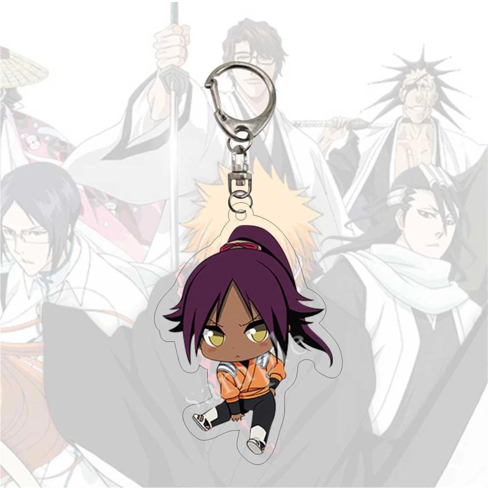 Original Anime Bleach Acrylic Keychain HD Q Edition Cartoon Characte Figurines Kurosaki Ichigo Ishida Uryuu Kuchiki Gift For Fan