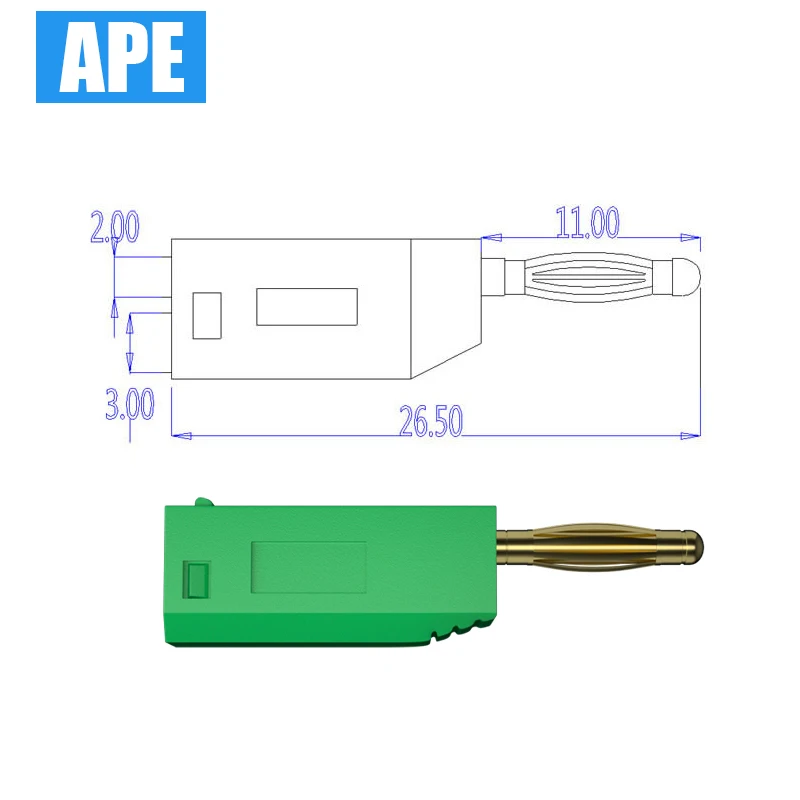 10PCS 2mm Banana Plug Safety Stackable Solder In line DIY assembly Test leads connectors 5 Colors