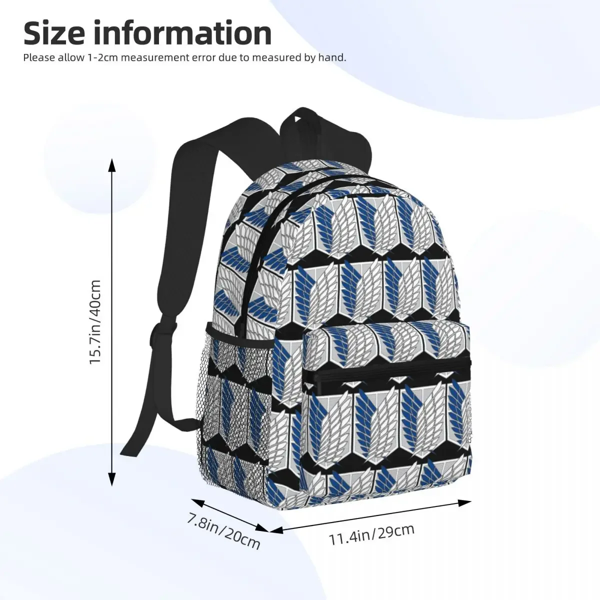 Attack On Titan Student Backpack School Bag Hiking Travel Daypack for Men Women Fashion Bookbag Shoulder Bags