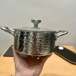 304 Stainless Steel Soup Soup Pot With Lid Stock Pan Sauce Cooking Small Saucepan Lid Daily Use StockSoup Pot With Lid Pans