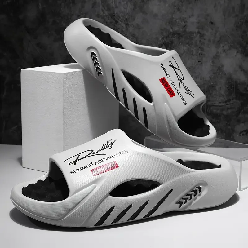 Zapatillas de masaje EVA de verano para hombre, zapatos informales para interiores y exteriores, para senderismo, playa, zapatillas cómodas de fondo suave, talla grande 48-49