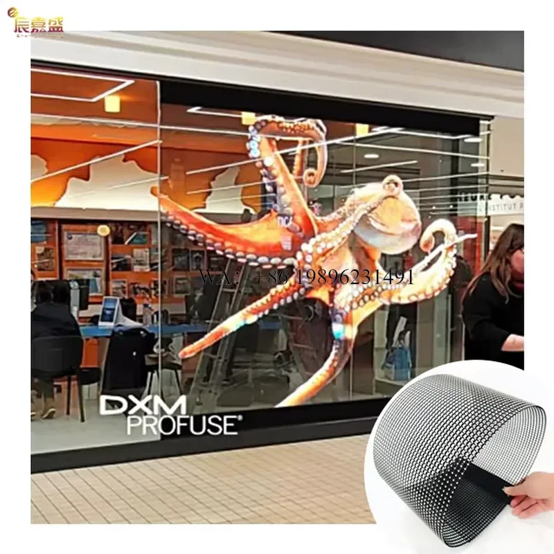 P6.25 3D LED Holographic Flexible Transparent Film LED Screen Indoor for Shopping Mall Advertising Video Wall for Windows