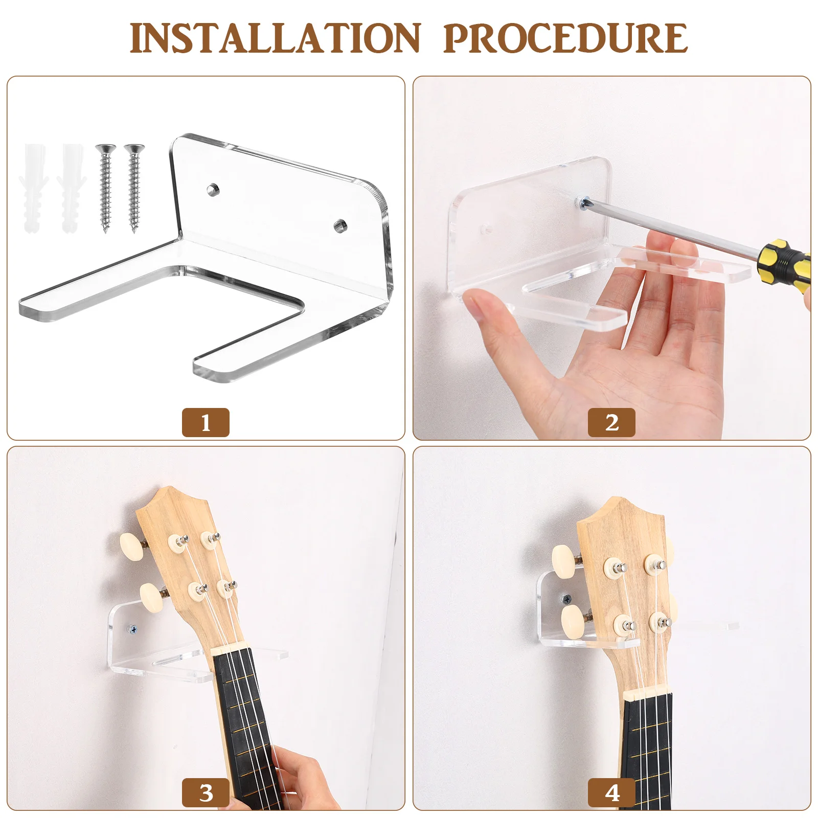 Guitar Stand Violin Hanger Practical Acrylic Coat Wall Mount Bracket Wall-mounted Electric Holder Hook