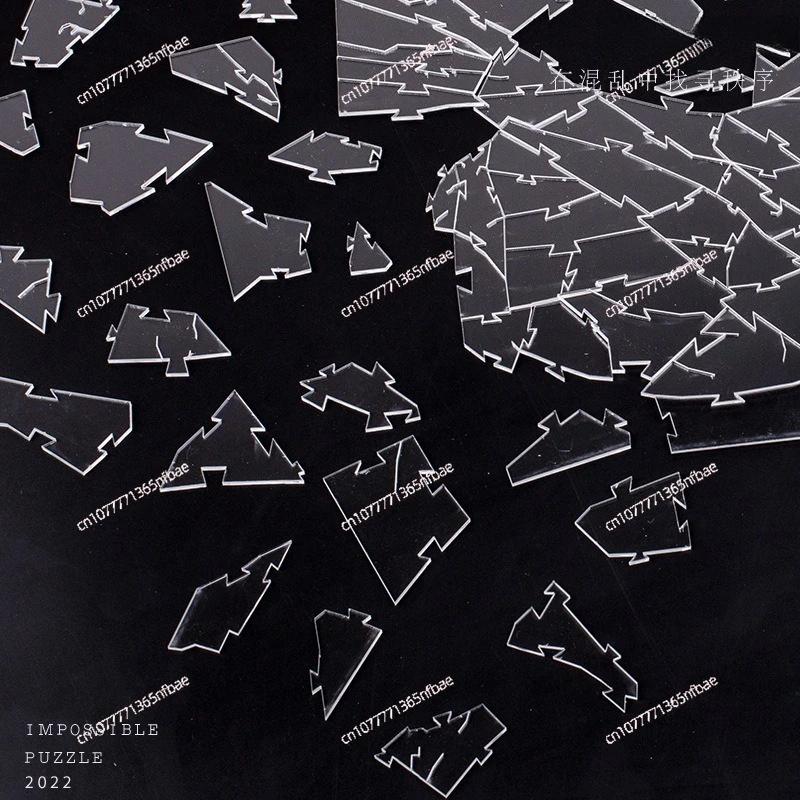 1000-Piece Broken Glass Puzzle - Irregular Acrylic Jigsaw, Extreme Difficulty Brain Teaser with Transparent Challenge