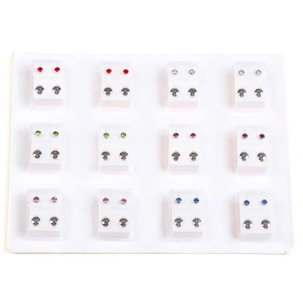 12Pairs Ear Piercing Tool Metal Ear Studs Needle Earrings for Piercing Machine Ear Piercing Tool Kit