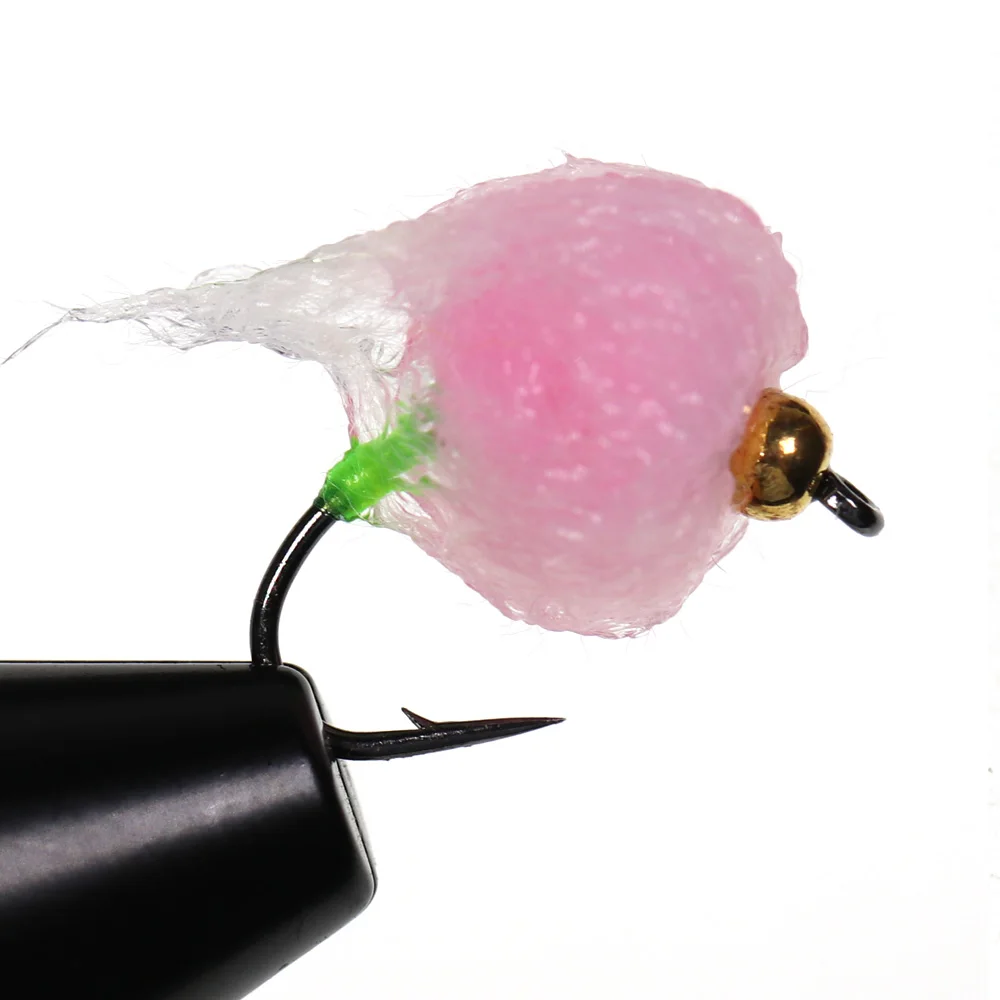 8/12 Stück Perlenkopf Glo Bug Lachseier-Fliegen, Lachsfischrogen-Nassfliegen, schnell sinkende Forellen- und Steelhead-Angelköder, künstliche Köder – Detail 7