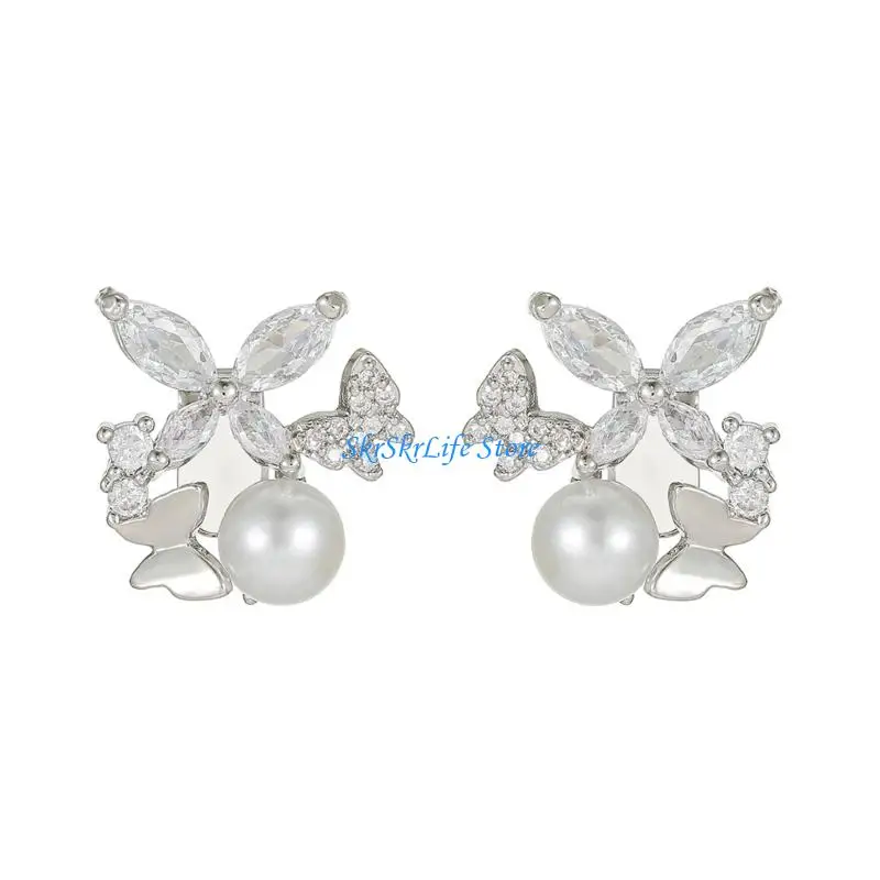 E65E Hypoallergenics Metal Delicate Butterfly Ear Clip Decors For FreeClip 1/2 Earbud