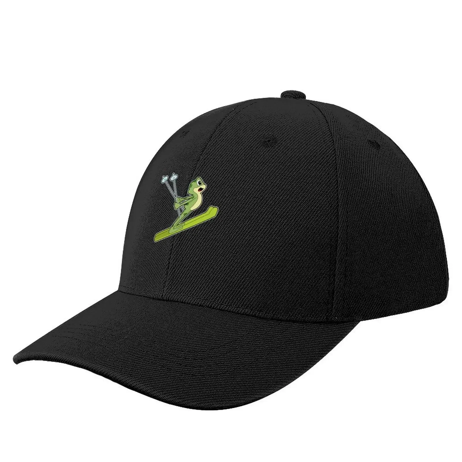 

Frog as Ski jumper with Ski Baseball Cap Hat Beach fashionable Women's Hats For The Sun Men's