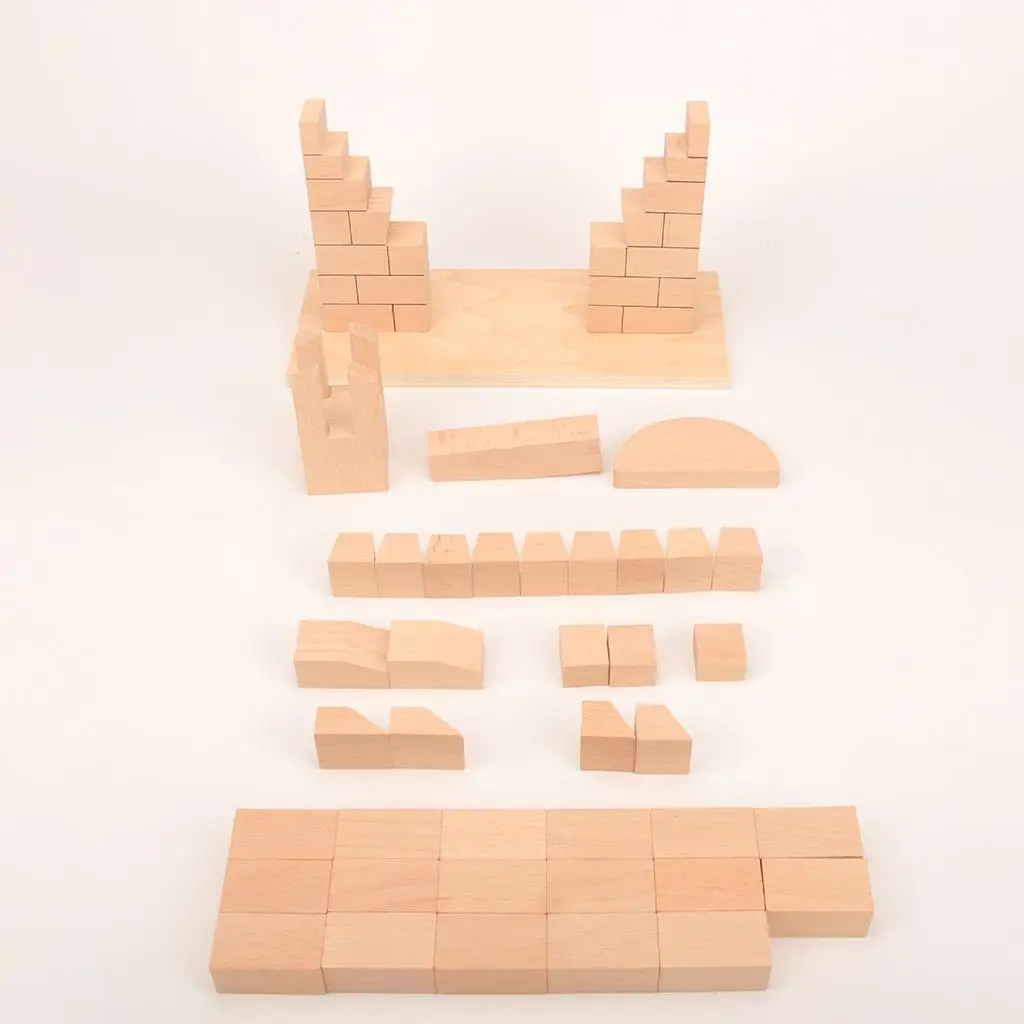 Set di giocattoli in blocchi di legno di faggio con ponte romano per blocchi impilabili 4-8 anni