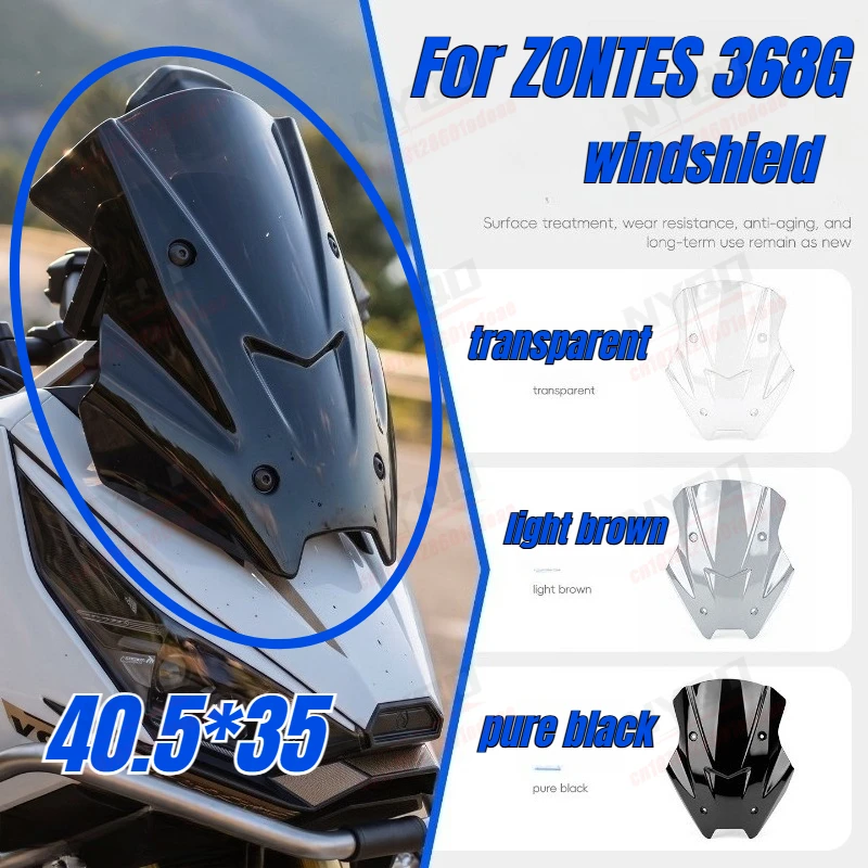 

Improved Front Windshield Transparent Windshield 368G Sport Short Windshield for Motorcycles for ZONTES 368G G368