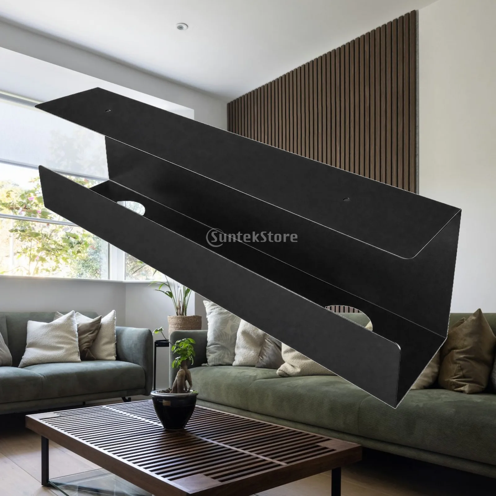 Under-Desk Cable Storage Channel Easy to Install Metal Under-Desk Cord Tray with Cable-Routing Openings Heavy Duty
