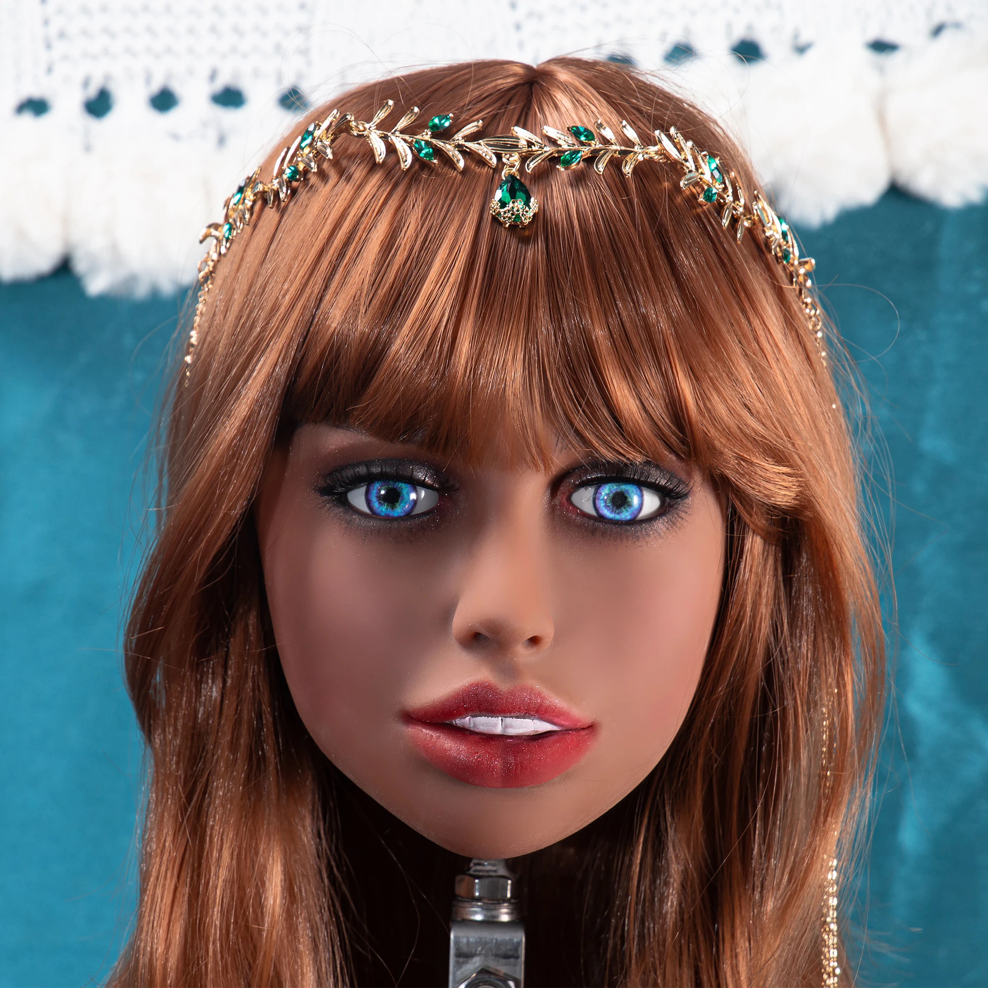 نموذج رأس بشري للبالغين M16 للجنسين مع واجهة لولبية وشعر مستعار مطابق للتلميذ