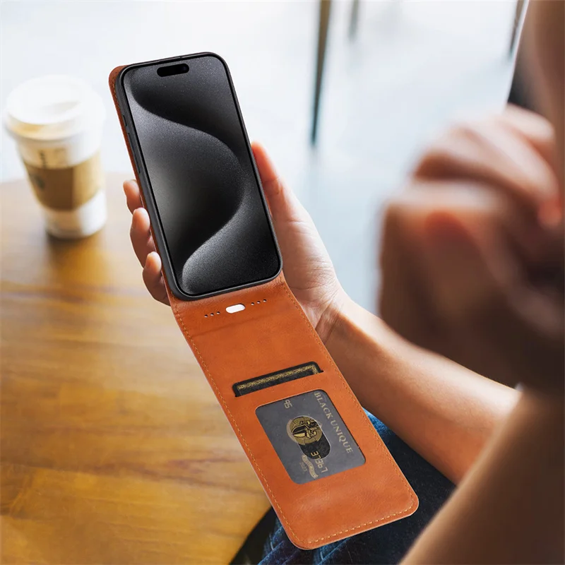 For Motorola Moto G85 5G flip up and down business wallet case for Moto S50 Neo 5G Leather card slot Phone case