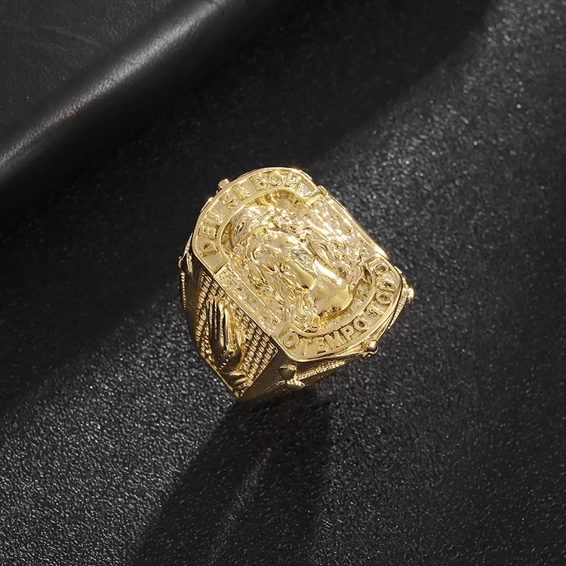 Croyance religieuse YS Portrait Fe lettre bagues de prière titane acier hommes personnalité Hip-hop bague bijoux de mode