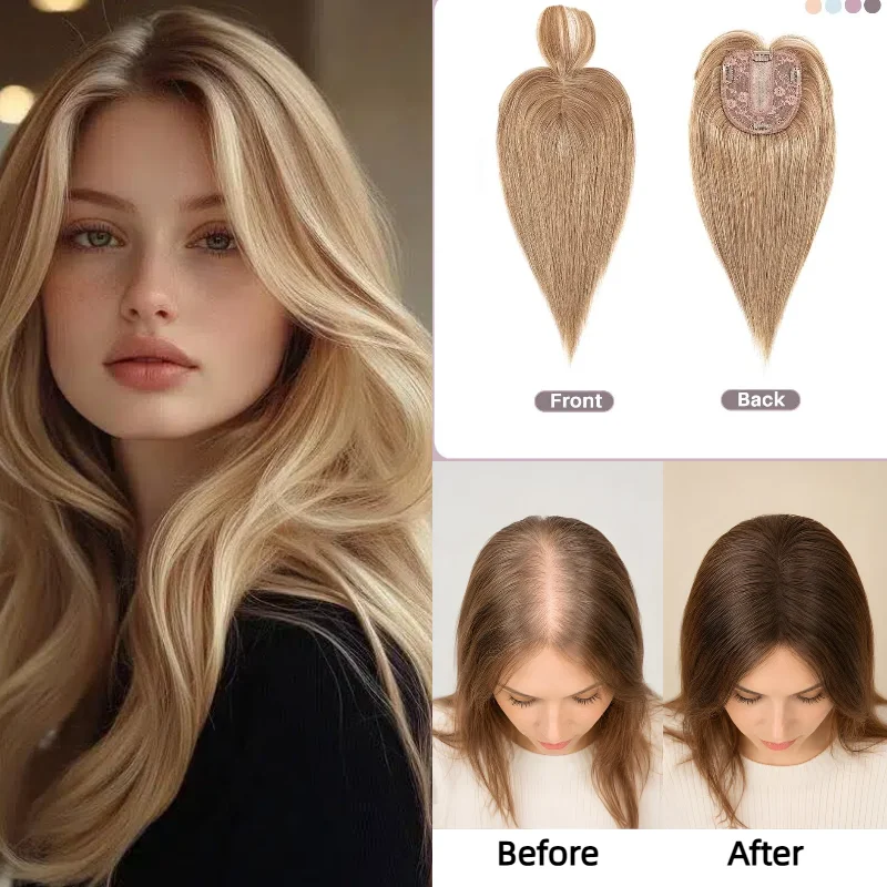 Human Remy Hair Silk Lace Base Clip In Wig With Bangs 9x14 30cm #60 #2 In Stock 48H Ship Wholesale Dropship Women Topper