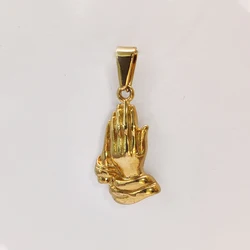 Hip Hop Style Praying Hands Pendant 18k Gold Plated stainless steel charms Men's Jewelry Accessories