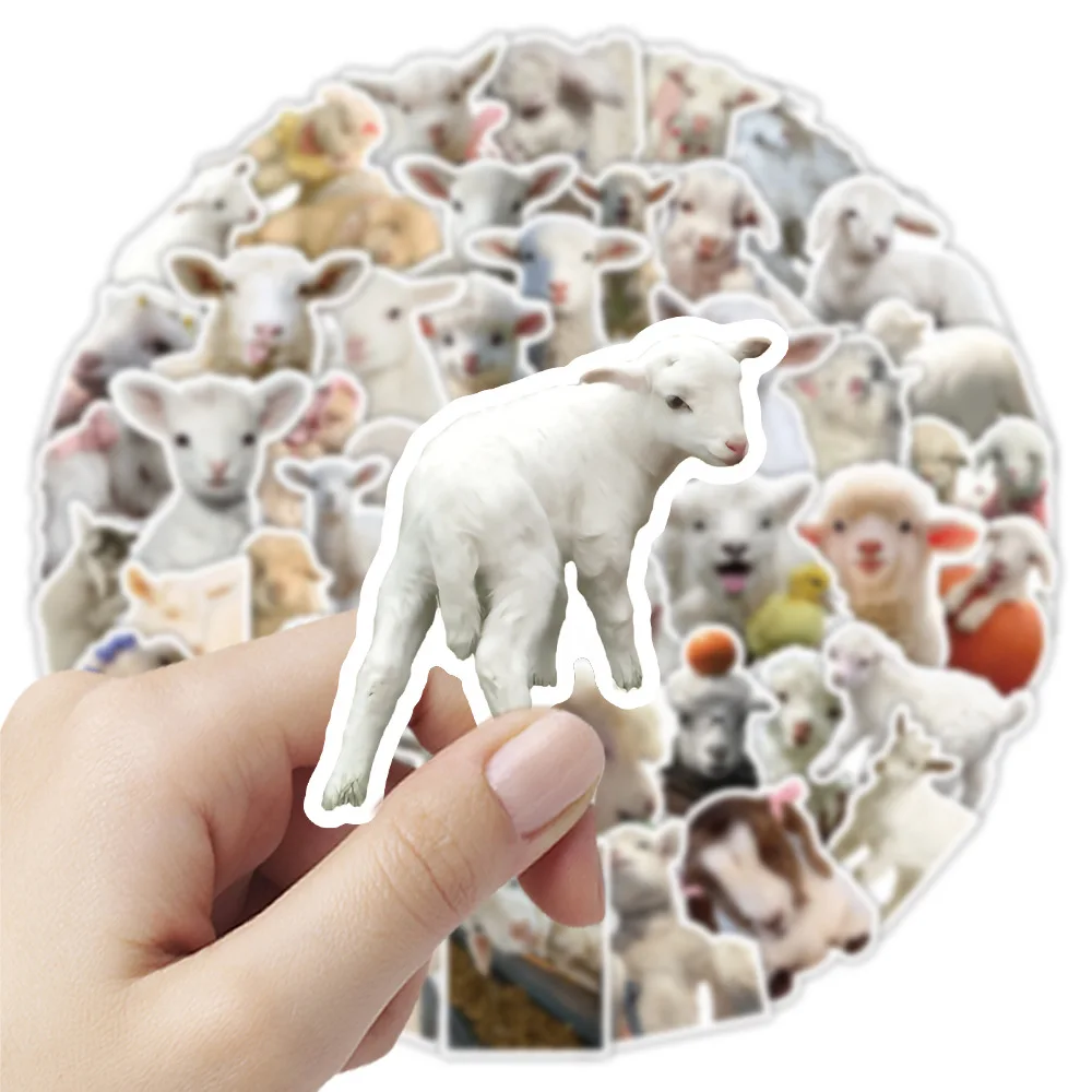 50 Uds. De pegatinas de grafiti de ovejas y animales, divertidas y creativas, decorativas, para monopatín, equipaje, escritorio, estantería, calcomanía impermeable, juguete para niños