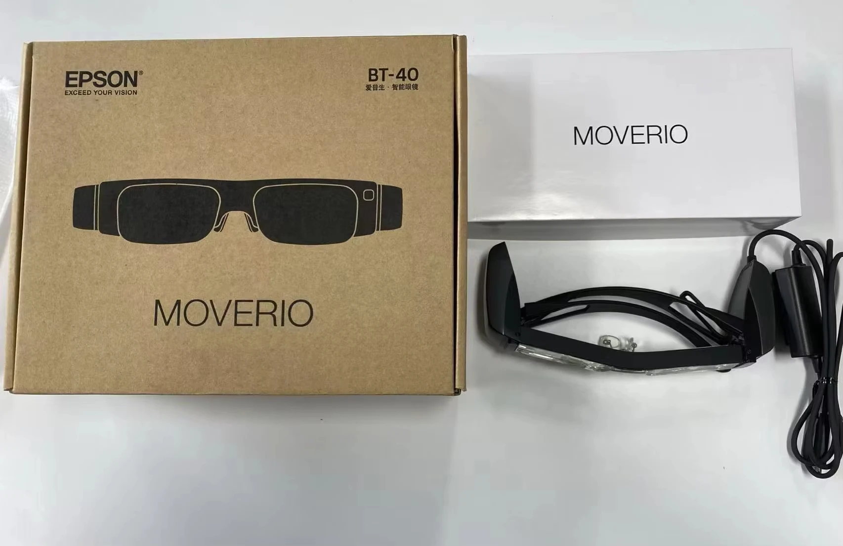 في الأوراق المالية! نظارات Moverio BT-40 الذكية الأصلية BT-40 AR نظارات 120 بوصة Full HD 1080P شاشة ثانية Si-OLED Microprojection