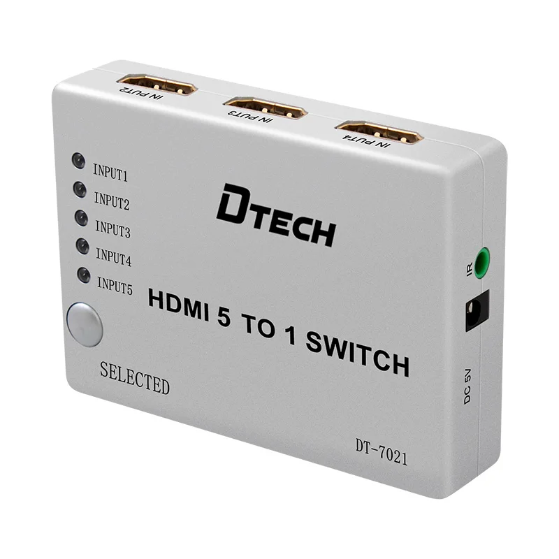 OEM 4K 8K HDMI Matrix SWITCH 5 a 1 HDMI 1.3 Versão HDCP1.2 KVM HDMI SWITCH 5 portas 4K Video SWITCH 5x1 para computador