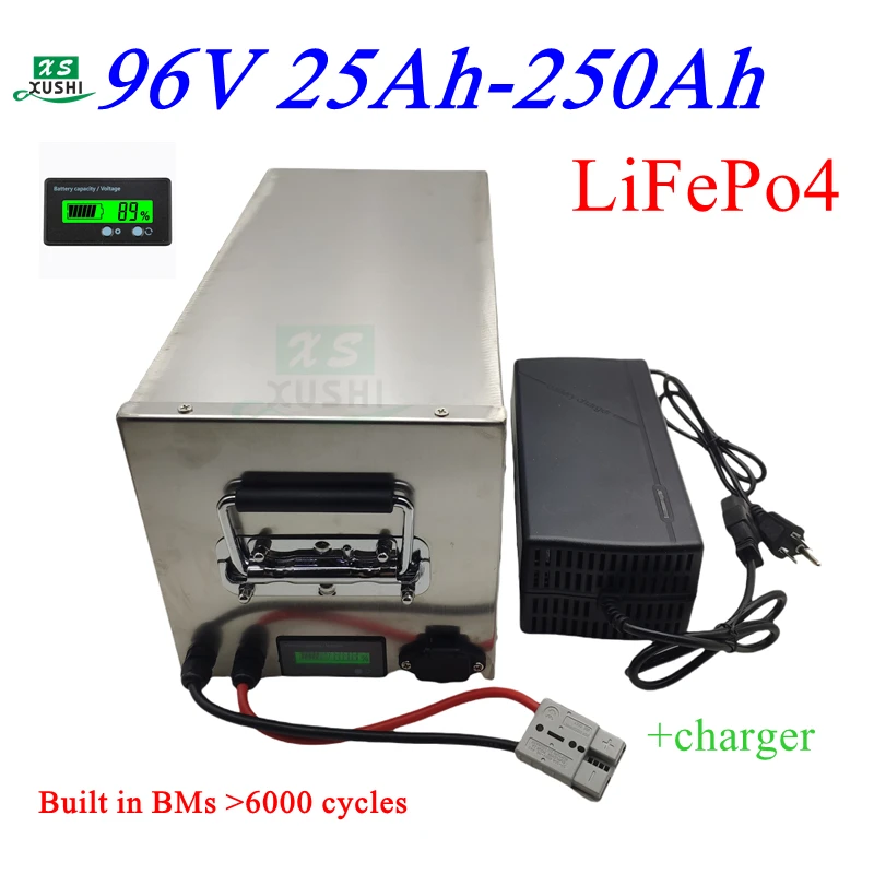 

xs 96V 25Ah 50Ah 70Ah 100Ah 120Ah 150Ah 200Ah 250Ah Lifepo4 Аккумулятор с BMS 32S для электромобилей Мотоциклы Tour Bus Van AGV