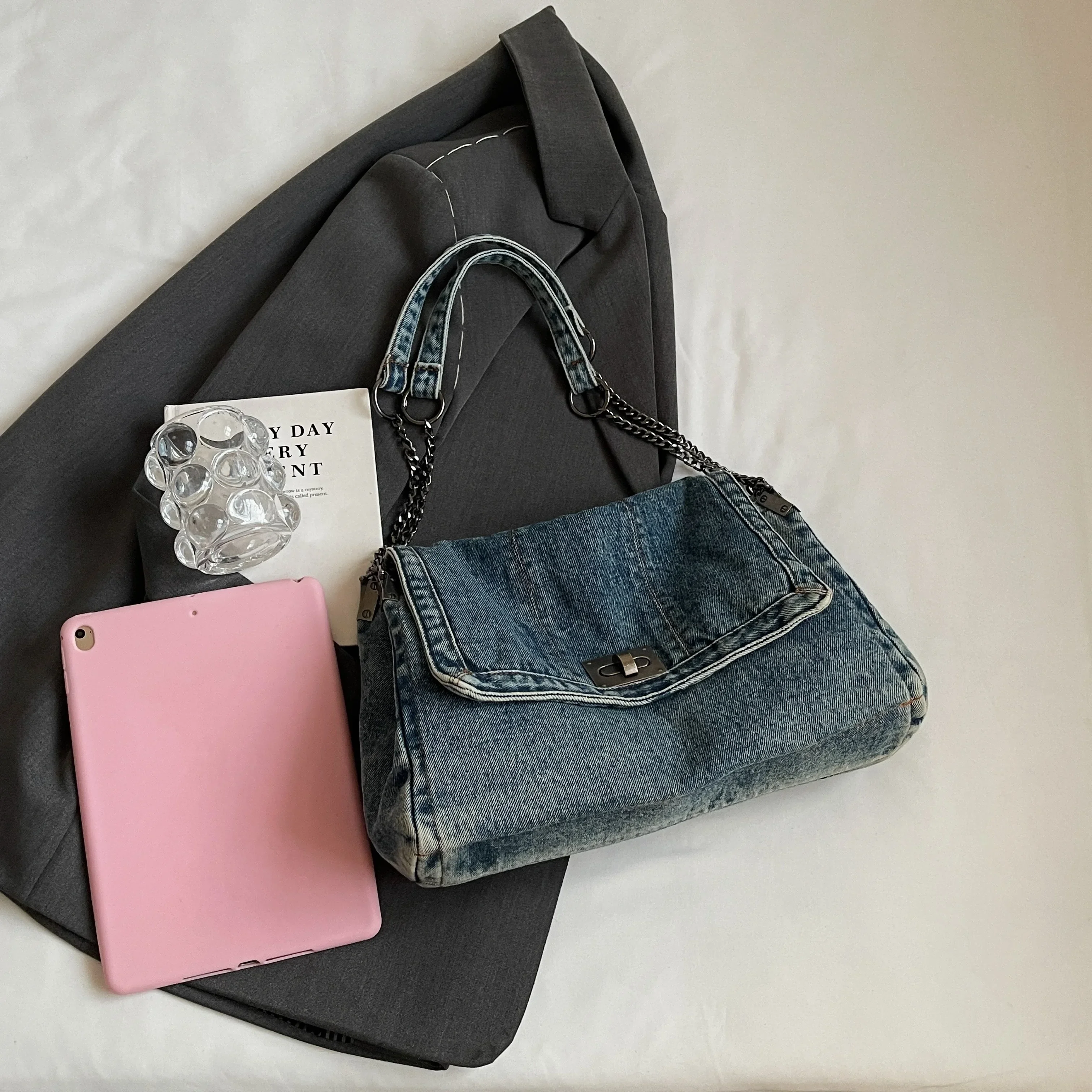 Torba dżinsowa damska 2025 Nowa moda codzienne torby na ramię o dużej pojemności Torba na ramię dojazdy do pracy Torby crossbody dla kobiet bolsa sac — zdjęcie 7