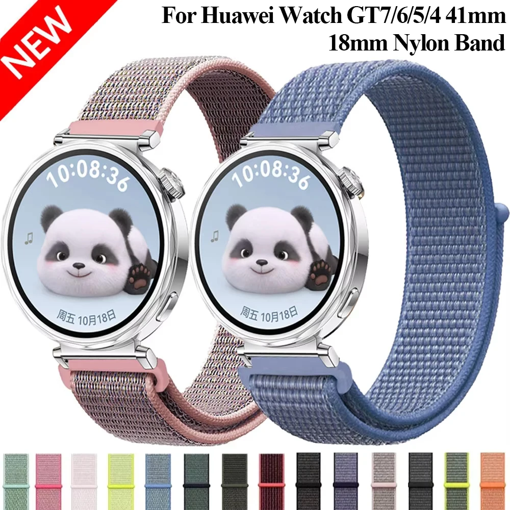 18mm Nylon Loop Strap For Huawei Watch GT7/6/5/4 41mm Comfortable Breathable Bracelet Wristband Huawei Watch 5/GT5 Pro 42mm Band