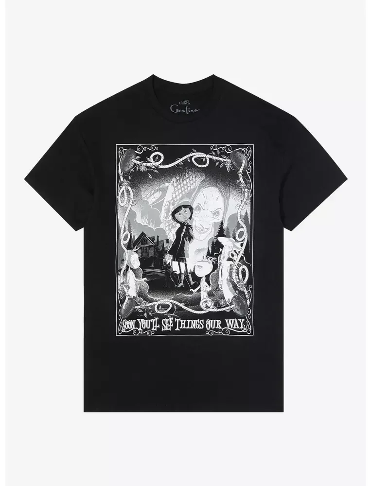 

Coraline Black & White Portrait T-Shirt