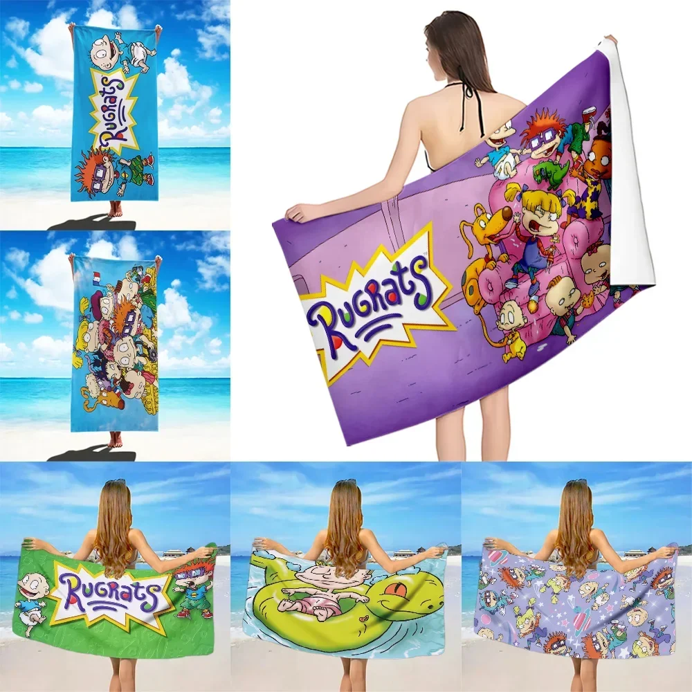 Cartoon Funny R-Rugrats Beach Towel Microfiber Sand Free Quick Dry Soft Sandproof Pool Towels for Women Travel Shower Camping