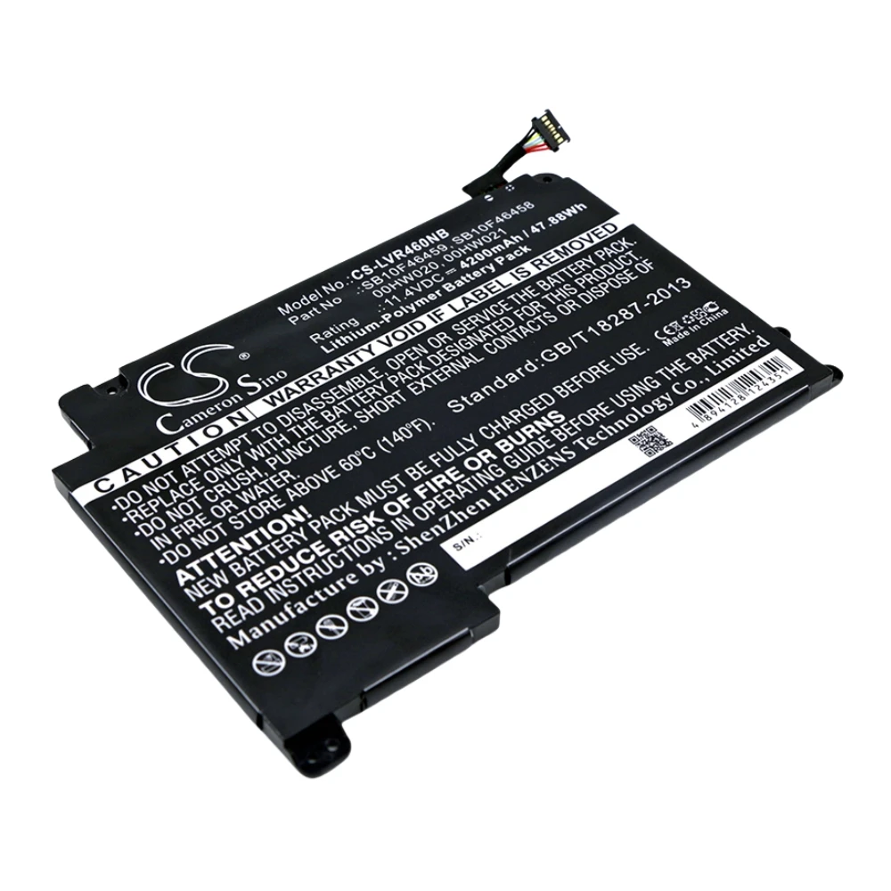 Li-Polymer Notebook, Laptop Battery for Lenovo,11.4v,4200mAh,ThinkPad Yoga 460,ThinkPad P40 Yoga(20GQ0004GE),SB10F46459,00HW021