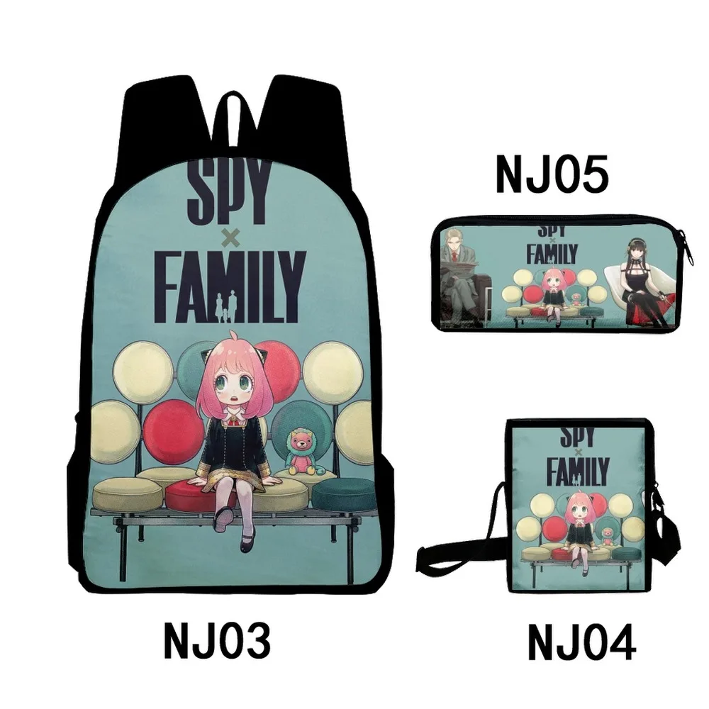 Hip Hop Youthful SPY X FAMILY 3D Printed 3pcs/Set Student Travel bags Laptop Daypack Backpack Shoulder Bag Pencil Case