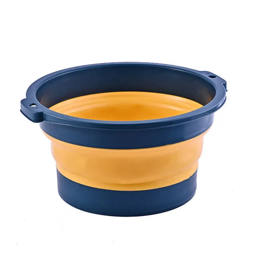 Universal Strong Load Bearing Collapsible Bucket Striped Patchwork Color Adult Foot Wash Basin Massage Bucket Water Storage