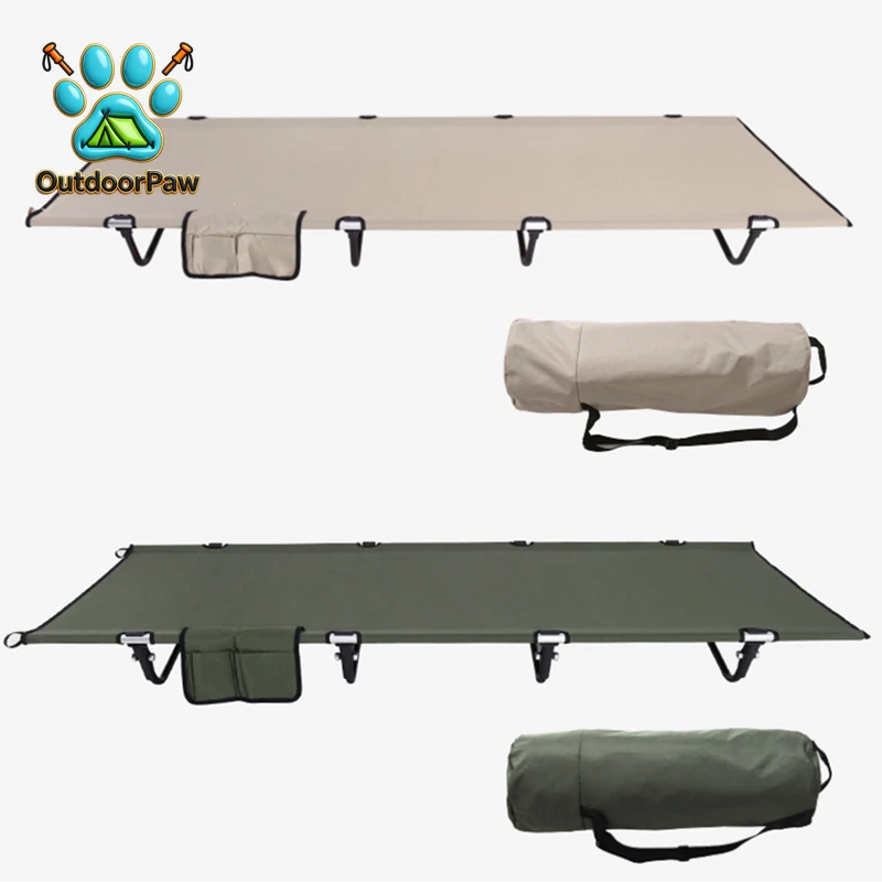 150kg Bearing Camping Cot 4 Rods Widen Folding Tent Bed Ultralight Outdoor Travel Office Compact Sleeping Bed