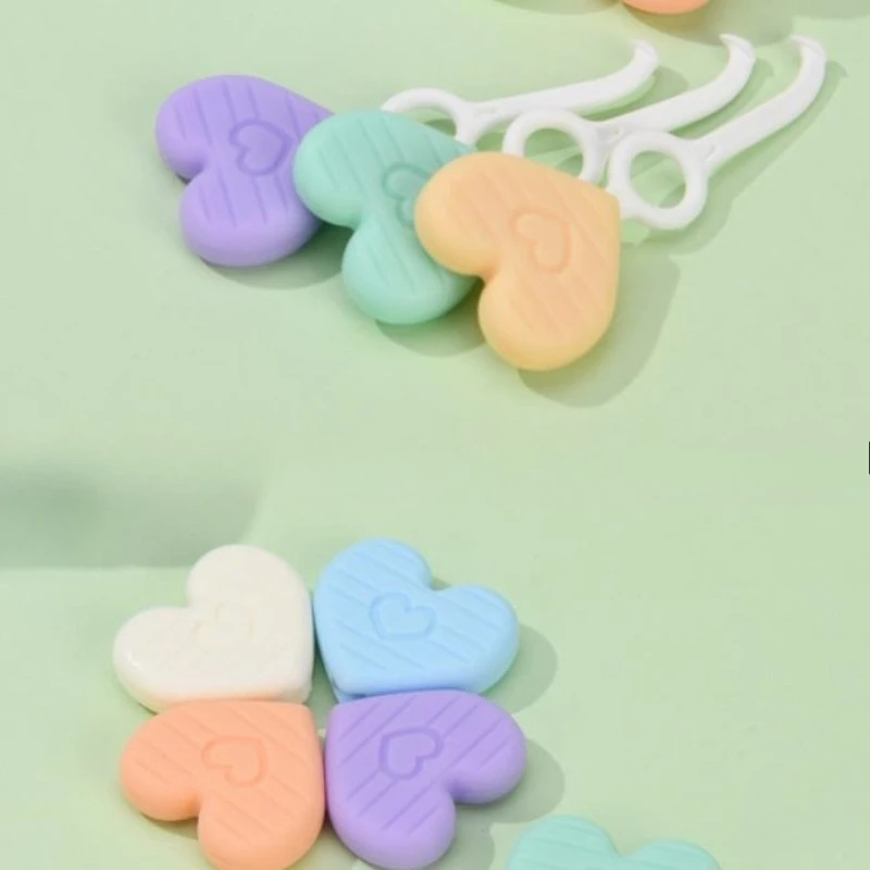 

12Pcs Heart-Shaped Orthodontic Chew Braces Remover Essential for Braces Correction Silicone Removal Aligner Remover Hook