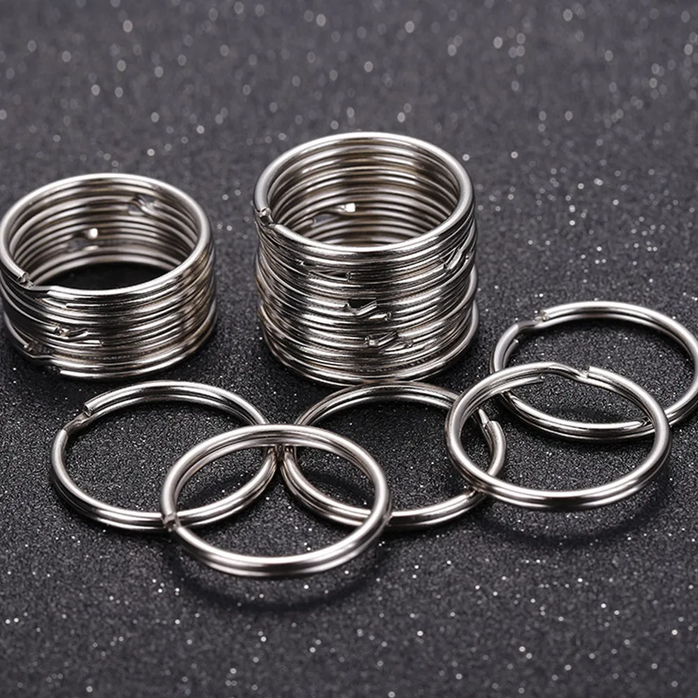 24Pcs Key Rings Flat Metal Split Rings for DIY Craft Projects Car Keys Pendant Accessories DIY Keys Attachment