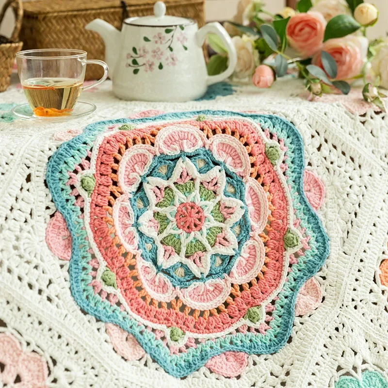 Susan\'s Family DIY Crochet Kit Flower Brocade Blanket Materials Package Knitting and Crochet Blanket Kit Handmade Wedding Gift