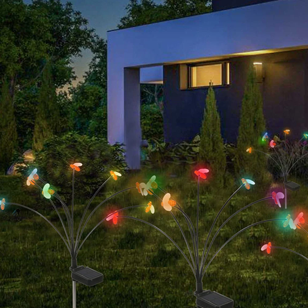 

2 Sets Ground Lamp Stake Lights Decorative Outdoor Bee Shaped Lawn Garden Solar Powered No Wiring Led Light Yard