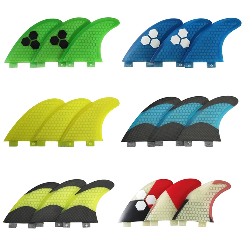 UPSURF-FCS G7 Surfboard, Surfing Accessory, Fiberglass, Honeycomb, Carbonfiber, Tir, Fin Thrusters, L Size Fins, 3Pcs Set