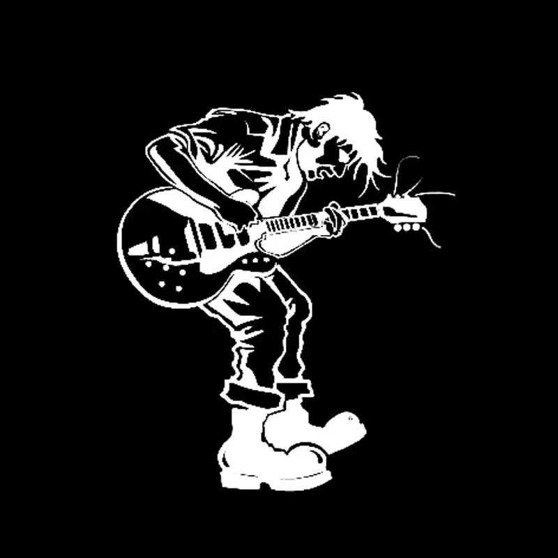 

Personality Fashion Rock Music Guitar Musician One Decal Vinyl Black/Silver Car Decal, 10cm