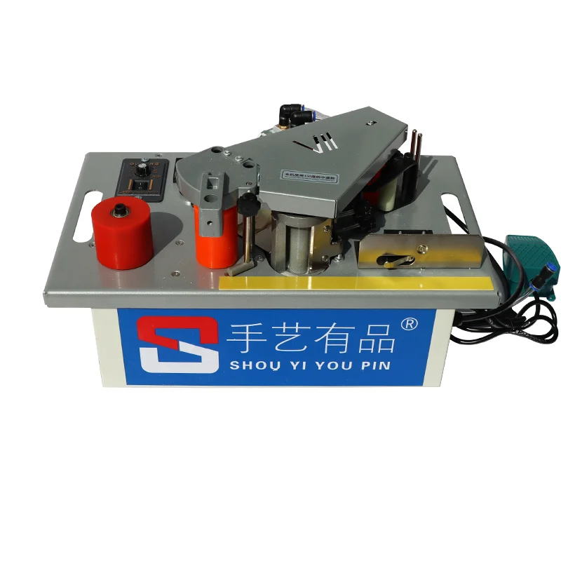 Mini Manual Edge Banding Machine Straight and Curve Double Sided Tape Speed Control Wood Mini Edge Banding Machine