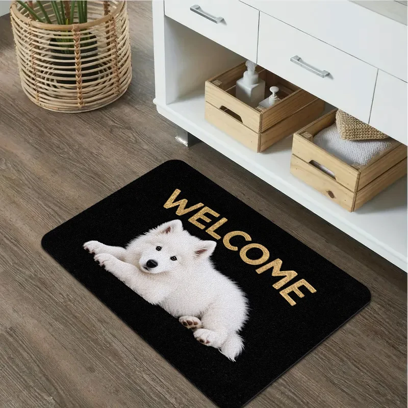 Welcome Peeping Cats Doormat Cute Black Cat Paw Print Welcome Mat Entrance Floor Rug Outdoor Indoor Door Mat For Cat Lovers