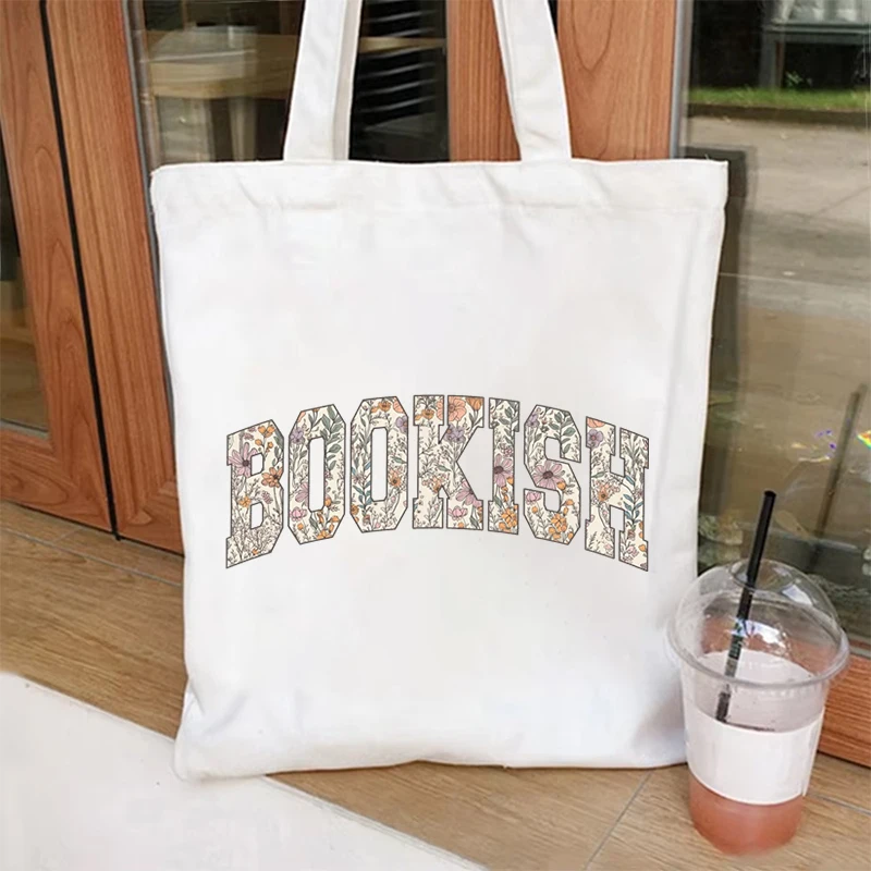 Book Lover Doodle Canvas Tote Bag Women's Just One More Chapter Reading Lover Gift Shoulder Bag Bookworm Handbags 2026 New Style