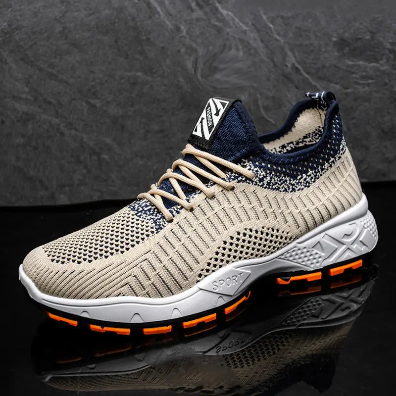 Male sneakers Men's mesh breathable casual sports shoes summer lightweight fashion outdoor running shoes student walking shoes