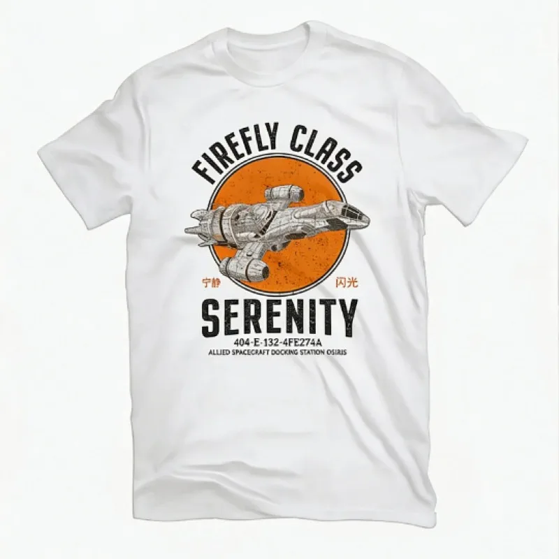 Men's Firefly TV Drama T-shirt, Tranquility Spaceship Summer New Style, Suitable for Both Men and Women