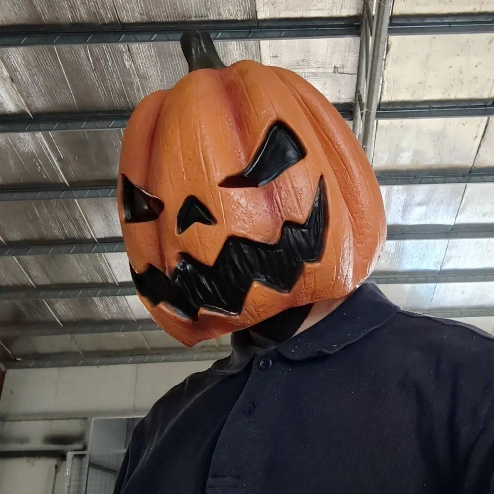 

Latex Halloween Pumpkin Head Mask Head Cover Trick or Treat Jackolantern Mask Breathable Novelty Masquerade Mask Fancy Dress
